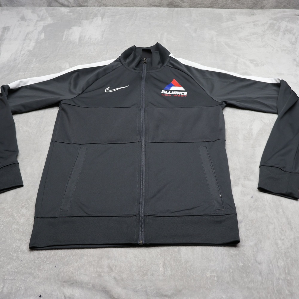 Nike Jacket Mens Small Grey Academy 19 Full Zip Dri-FIT Activewear Track LOGO